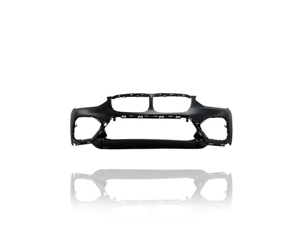 Bumper Cover - Compatible/Replacement for '18-21 BMW X3 Base - Front, Primed Without Sensor/Silver Trim/Side Camera Hole - 51117484781
