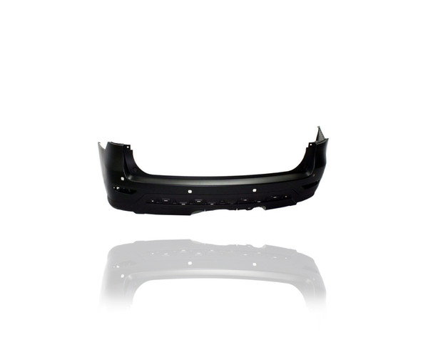 Bumper Cover - Compatible/Replacement for '13-16 Nissan Pathfinder SV/SL/Platinum - Rear, Primed With Sensor/Tow Hitch Hole - 850223KA2H
