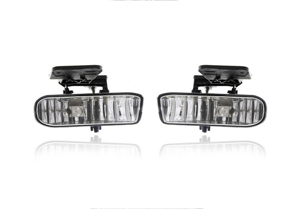 Fog Light Assembly For 10385055, 10385054 99-02 GMC Sierra, 00-06 Yukon Yukon-XL (Exclude Yukon Denali) - Pair, Left Driver + Right Passenger Set