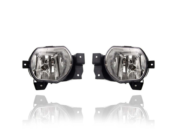 Fog Light Assembly For 01-04 Kia Rio Sedan, 02-04 Cinco/RXV - Pair, Both Left Driver + Right Passenger Set - KI2593105, KI2592105 92202FD000, 92201FD000