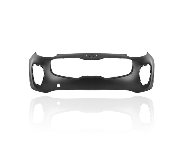 Bumper Cover - Compatible/Replacement for '17-19 Kia Sportage AWD LX/EX - Front, Primed Without Sensor Hole, 86510D9700