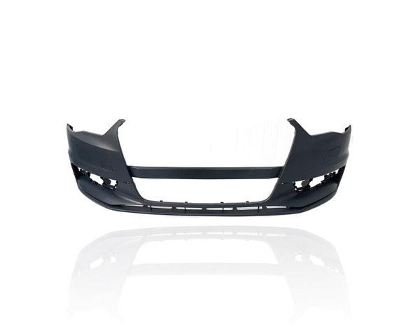 Bumper Cover - Compatible/Replacement for '15-16 Audi A3 Base - Front, Primed Without Sensor/Headlight Washer Hole, 8V5807065GRU, CAPA