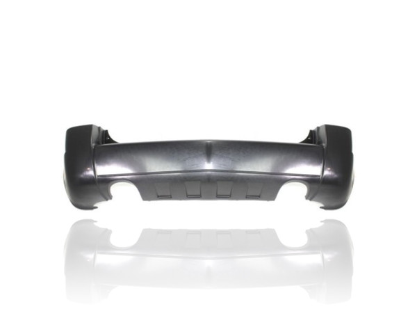 Bumper Cover - Compatible/Replacement for '05-09 Hyundai Tucson GLS/LX/SE/Limited 2.7L - Rear, Gray With Dual Exhaust Hole, Without Sensor Hole, 866102E030