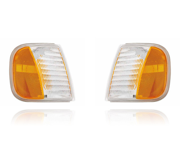 Turn Signal - Parking Light For F75Z13200AC, F75Z13201AC 97-03 Ford Pickup, 97-02 Expedition - Pair, Left Driver + Right Passenger Set