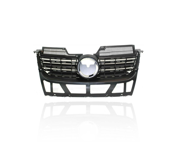 Grille - Compatible/Replacement for '05-10 VW Volkswagen Jetta/Sportwagen Sedan/Wagon Base/GL/GLS/S/SE/SEL/TDI - Main Upper, Black Frame Insert, 1K5853653C9B9, CAPA