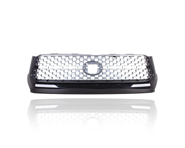 Grille - Compatible/Replacement for '20-21 Toyota Tundra SR5/TRD Sport - Main Upper Black Gray Honeycomb Mesh, 531010C031C0