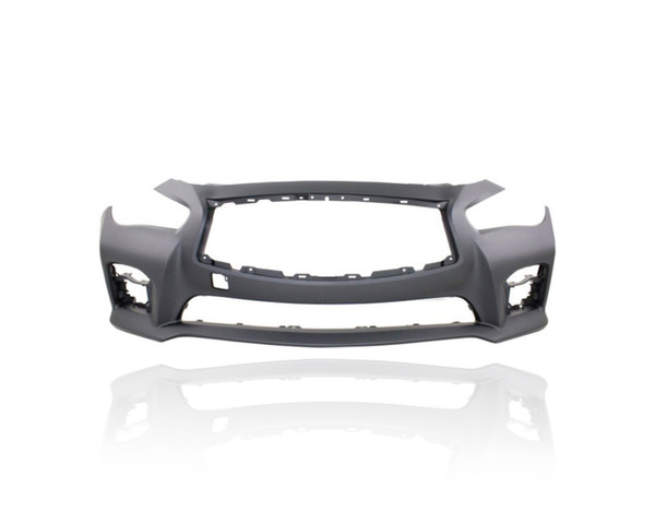 Bumper Cover - Compatible/Replacement for '14-17 Infiniti Q50/Hybrid Sport/Red 400 - Front Primed Without Sensor Hole, 620224HD0H, CAPA