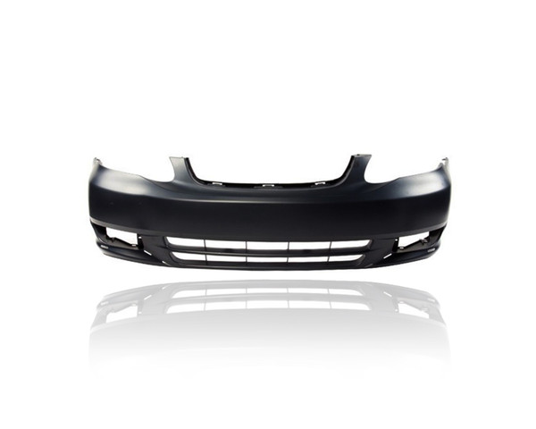 Bumper Cover - Compatible/Replacement for '03-04 Toyota Corolla S - Front Primed With Spoiler Hole, 5211902916, CAPA