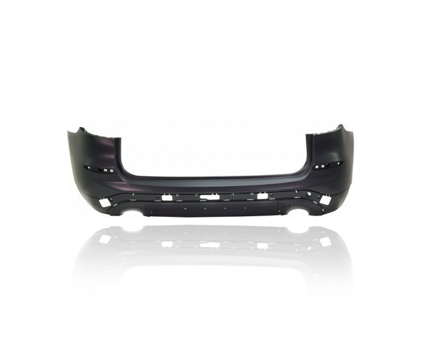 Bumper Cover - Compatible/Replacement for '18-21 BMW X3 Base - Rear Primed Without Sensor/Chrome Trim/Tow Hitch Hole, 51127488222, CAPA