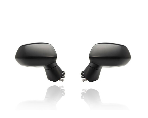 Door Mirror For 07-08 Honda Fit - Electric, Non-Heated, Matte-Black - Pair, Left Driver + Right Passenger Set - 76200SLNA01ZC, 76250SLNA01ZC