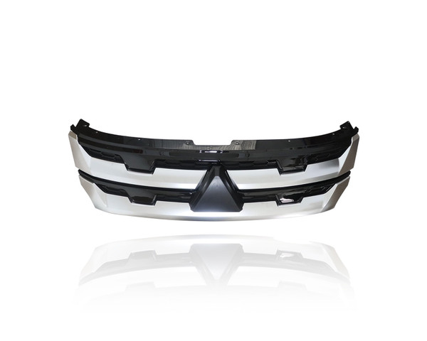Grille Molding - Compatible/Replacement for '20-23 Mitsubishi Outlander Sport/RVR - Main Upper Silver Trim Black Insert, 7450B399