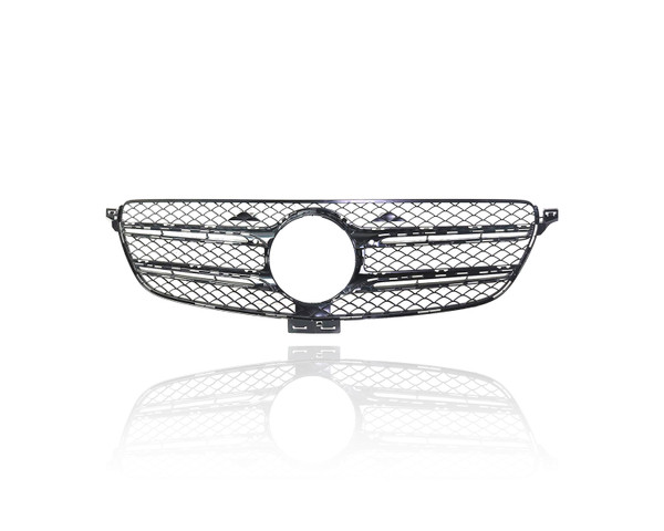 Grille Molding - Compatible/Replacement for '16-19 Mercedes-Benz GLE300d/350/400/550e SUV Base - Main Black Frame Insert Without Camera Hole, 1668880260