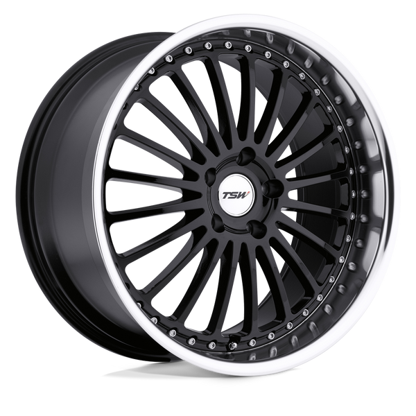 Silverstone - Cast Aluminum, Gloss Black With Mirror Cut Lip, 18X8, 5X4.5, 40mm, 195338045967