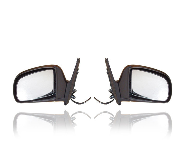 Door Mirror For 8791008041; 8794008040 98-03 Toyota Sienna Van - Pair, Both Left Hand Driver + Right Hand Passenger Set, Power, Non-Heated, Black Textured