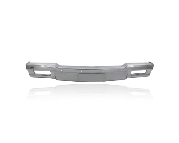 Bumper Face Bar - Compatible/Replacement for '80-90 Chevrolet Caprice/Impala - Chrome Without Strip Molding Hole, Front, 14083891