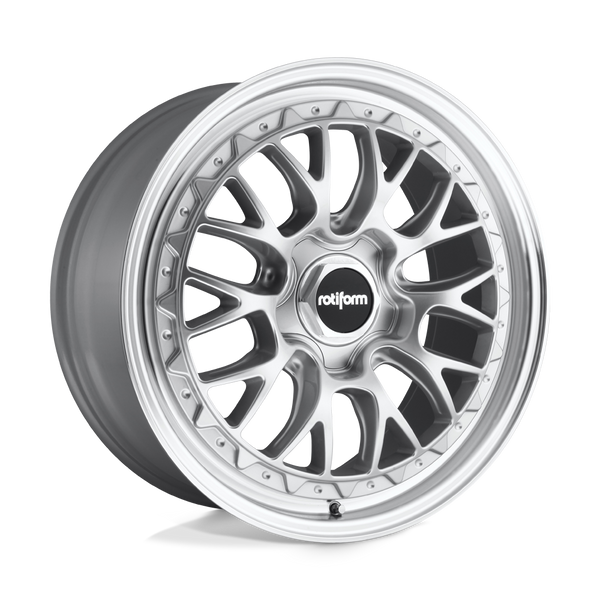 R155 LSR - 18in, Cast Aluminum, Gloss Silver Machined, 18X8.5, 5X112, 35mm, 194933087440, 194933087440