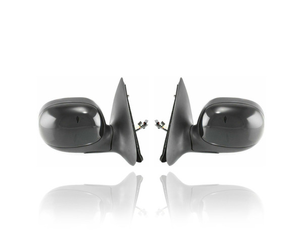 Door Mirror For 97-01 Ford Pickup - Electric, Non-Heated, Black Cover, Without Signal Lamp - Pair, Left Driver + Right Passenger Set - F85Z17682FAA, F85Z17683FAB