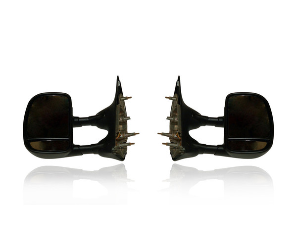 Door Mirror For 03-14 Ford Econoline - Manual Telescoping - Pair, Left Driver + Right Passenger Set - 7C2Z17682DA, 7C2Z17683DA