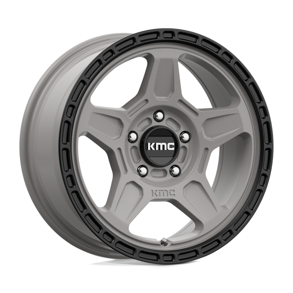 Alpine - 16in, Cast Aluminum, Satin Gray W/ Black Lip, 16X7, 5X4.5, 15mm, 885463816616, 885463816616