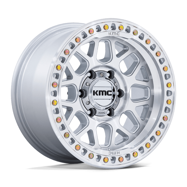 GRS - 17in, Cast Aluminum, Gloss Silver W/ Machined Face, 17X9, 6X135, 18mm, 194933376896, 194933376896