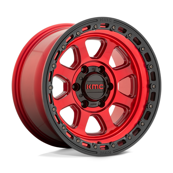 Chase - 17in, Cast Aluminum, Candy Red W/ Black Lip, 17X9, 5X5.0, -12mm, 194933102266, 194933102266