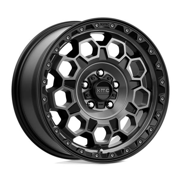 Trek - 17in, Cast Aluminum, Satin Black W/ Gray Tint, 17X9, 6X5.5, -12mm, 194933047345, 194933047345