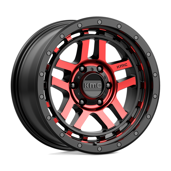 Recon - 18in, Cast Aluminum, Gloss Black Mach W/ Red Tint, 18X8.5, 6X5.5, 0mm, 194933005758, 194933005758