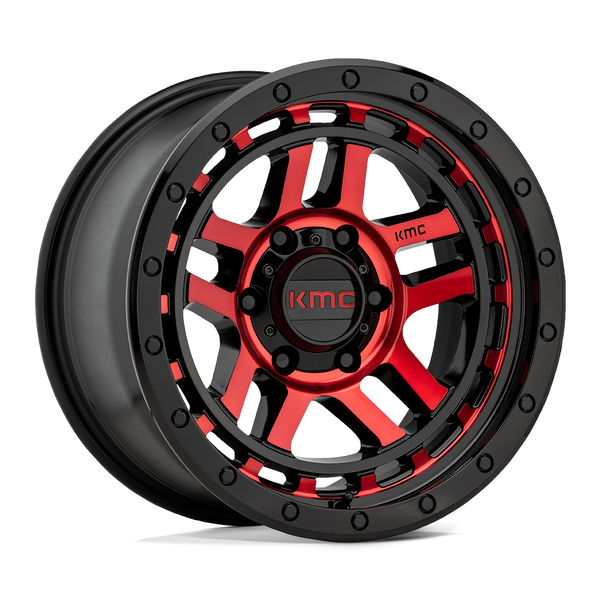Recon - 17in, Cast Aluminum, Gloss Black Mach W/ Red Tint, 17X8.5, 5X5.0, 18mm, 194933018628, 194933018628