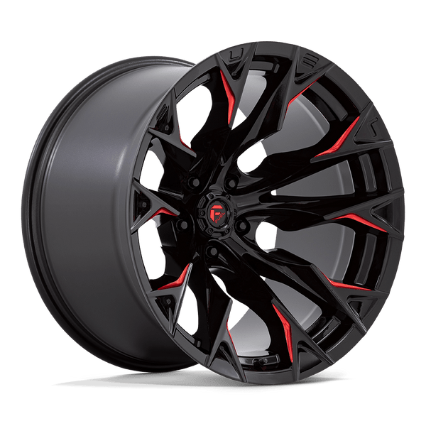 Flame - 20in, Cast Aluminum, Gloss Black Mill W/ Candy Red, 20X12, 5X5.0, -44mm, 194933188932,, 194933188932