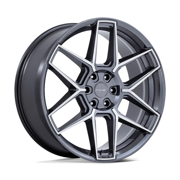 Rise - 22in, Cast Aluminum, Anthracite W/ Machined Face, 22X9.5, 5X4.5, 38mm, 194933386260, SAE J2530 JWL VIA, 194933386260