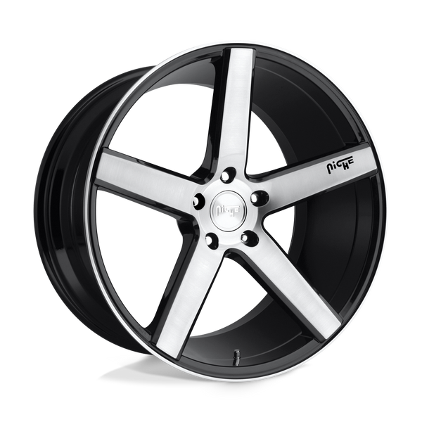 Milan - 20in, Cast Aluminum, Gloss Black Brushed, 20X8.5, 5X4.5, 35mm, 885463878614,, 885463878614