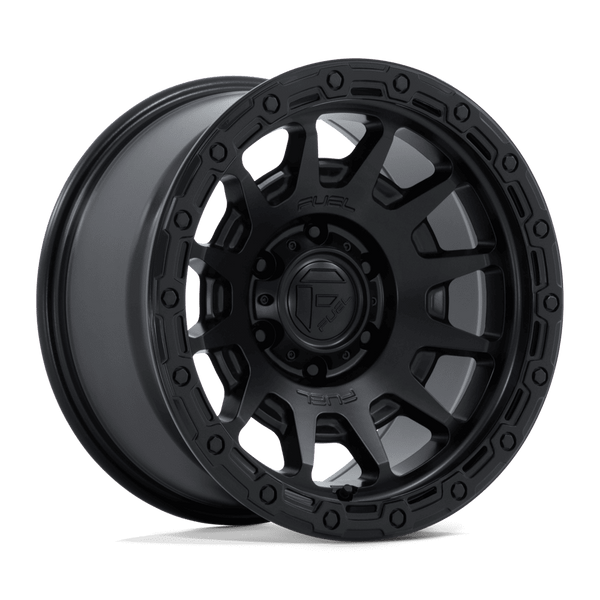 Fortress - 17in, Cast Aluminum, Matte Black W/ Gloss Black Lip, 17X9, 6X5.5, -12mm, 194933390717, SAE J2530 JWL VIA, 194933390717