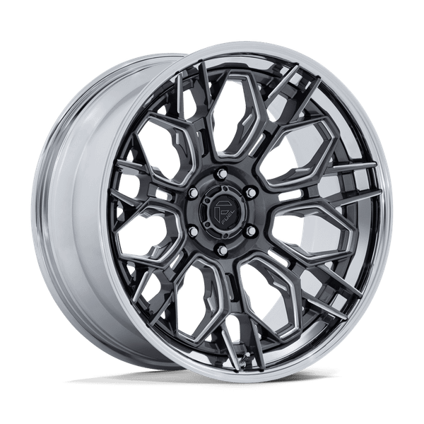 Hive - 22in, Fusion Forged, Gloss Gunmetal W/ Chrome Lip, 22X10, 6X5.5, -18mm, 194933435234, SAEJ2530, 194933435234