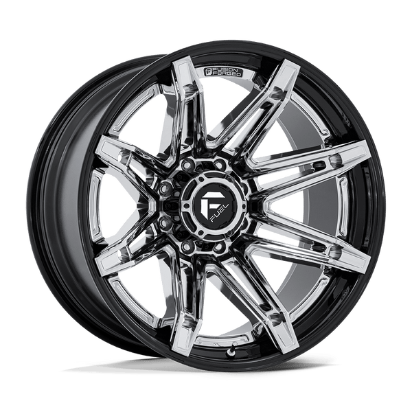 Brawl - 22in, Fusion Forged, Chrome W/ Gloss Black Lip, 22X10, 8X6.5, -18mm, 194933325696,, 194933325696