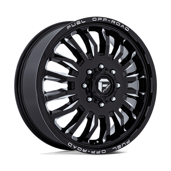 Arc Dually - 22in, Cast Aluminum, Gloss Black Milled, 22X8.25, 8X6.5, 104mm, 194933364695, SAE J2530 JWL VIA, 194933364695