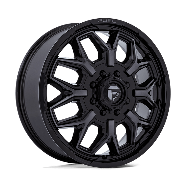 Flux Dually - 20in, Cast Aluminum, Gloss Black Brush Fc Gray Dddt, 20X8.25, 8X6.5, 104mm, 194933370740, SAE J2530 JWL VIA, 194933370740