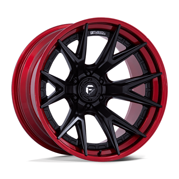Catalyst - 22in, Fusion Forged, Matte Black W/ Candy Red Lip, 22X10, 6X5.5, -18mm, 194933325337, SAE J2530 JWL VIA, 194933325337