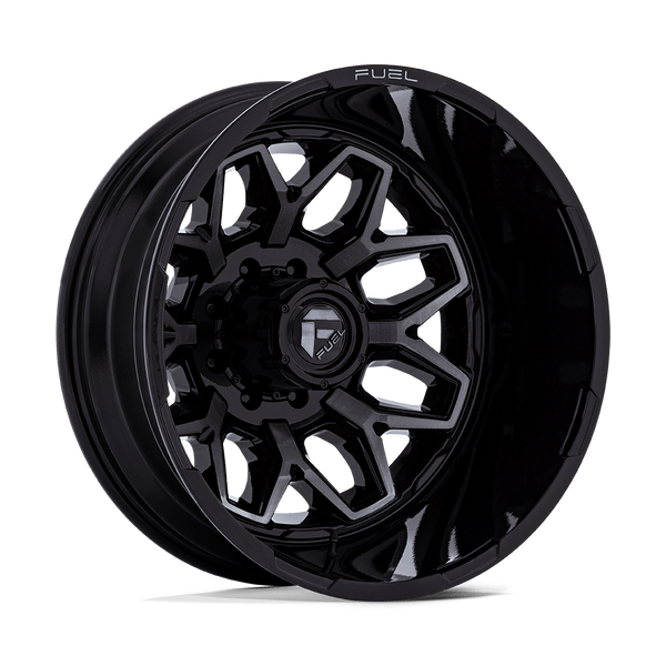 Flux Dually - 22in, Cast Aluminum, Gloss Black Brush Fc Gray Dddt, 22X8.25, 8X6.5, -240mm, 194933370580, SAE J2530 JWL VIA, 194933370580