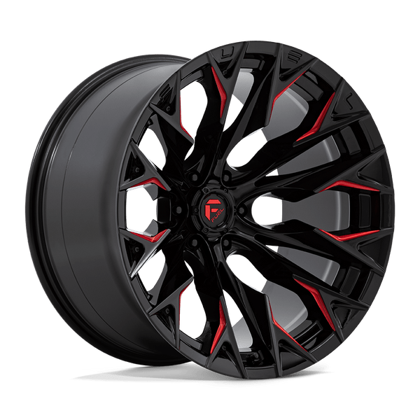 Flame - 22in, Cast Aluminum, Gloss Black Mill W/ Candy Red, 22X12, 6X5.5, -44mm, 194933188895,, 194933188895