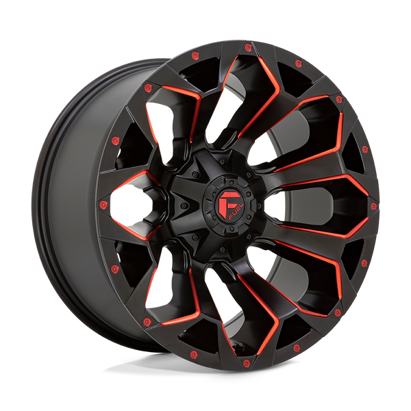 Assault - 18in, Cast Aluminum, Matte Black Red Milled, 18X9, 5X4.5/5.0, -12mm, 194933161355,, 194933161355