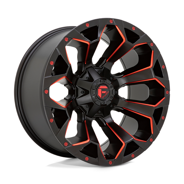 Assault - 17in, Cast Aluminum, Matte Black Red Milled, 17X9, 5X4.5/5.0, 1mm, 194933161386,, 194933161386