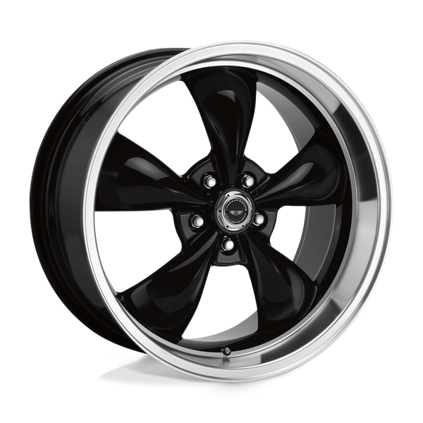 Torq Thrust M - 17in, Cast Aluminum, Gloss Black W/ Machined Lip, 17X9, 5X4.5, 24mm, 843962063696, SAEJ2530, 843962063696