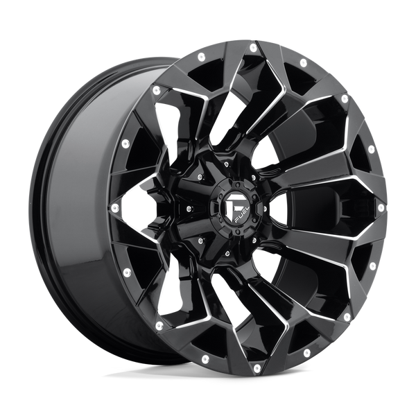 Assault - 20in, Cast Aluminum, Gloss Black Milled, 20X10, 8X6.5, -18mm, 885463849805,, 885463849805