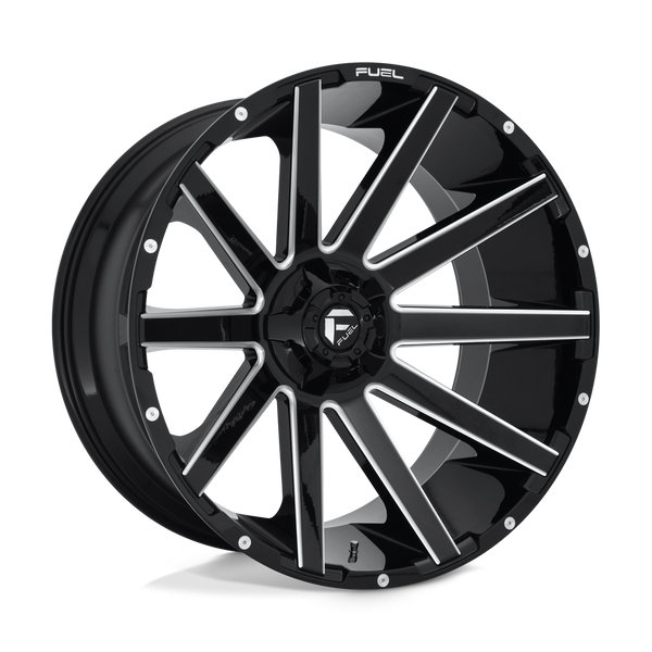 Contra - 24in, Cast Aluminum, Gloss Black Milled, 24X12, 6X135/5.5, -44mm, 885463860282, SAE J2530 JWL VIA, 885463860282