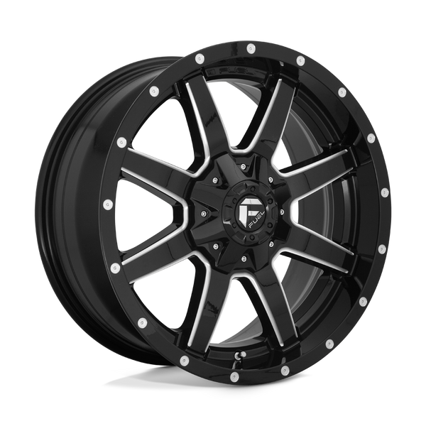 Maverick - 18in, Cast Aluminum, Gloss Black Milled, 18X9, 6X135/5.5, 20mm, 885463857534,, 885463857534