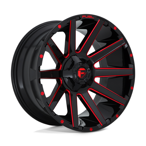 Contra - 20in, Cast Aluminum, Gloss Black Red Tinted Clear, 20X10, 5X4.5/5.0, -18mm, 885463866109, SAE J2530 JWL VIA, 885463866109