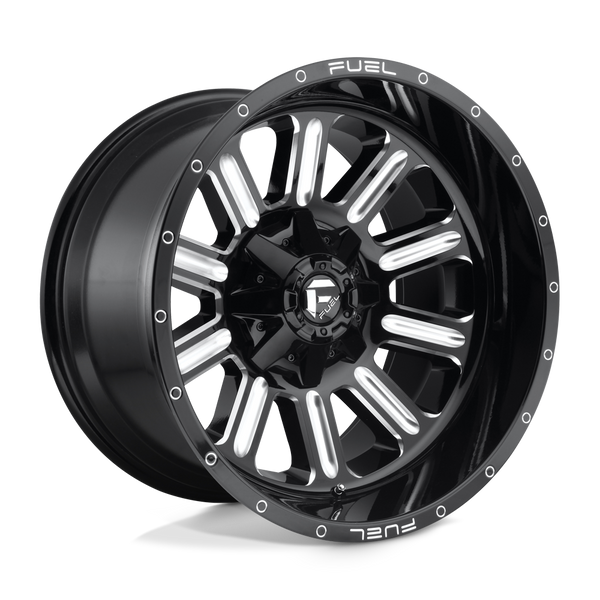 Hardline - 18in, Cast Aluminum, Gloss Black Milled, 18X9, 8X6.5, 20mm, 885463861814,, 885463861814