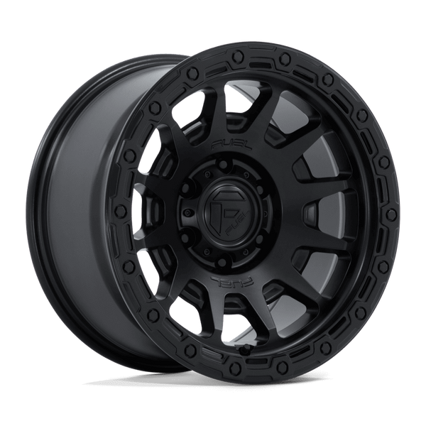 Fortress - 18in, Cast Aluminum, Matte Black W/ Gloss Black Lip, 18X9, 6X5.5, 1mm, 194933390649, SAE J2530 JWL VIA, 194933390649