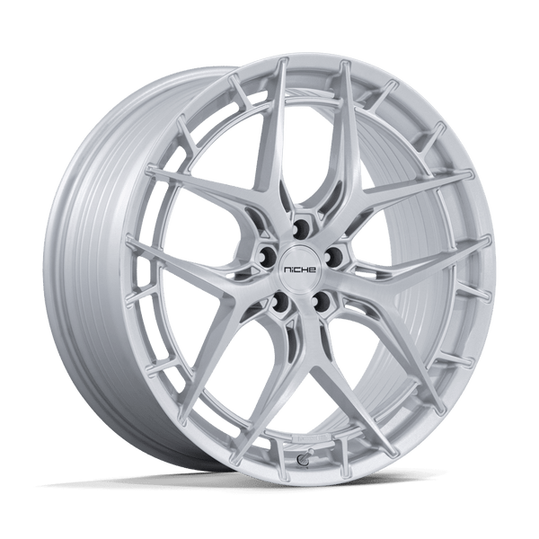 Riviera - 20in, Flow Formed Aluminum, Gloss Silver W/ Brushed Face, 20X9, 5X112, 45mm, 194933428977, SAEJ2530, 194933428977