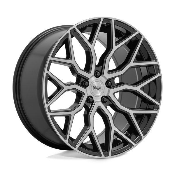 Mazzanti - 20in, Cast Aluminum, Gloss Black Brushed Face, 20X9, 5X120, 35mm, 194933075157,, 194933075157